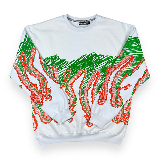 PRINTED CREWNECK LOOSE SKETCH WHITE