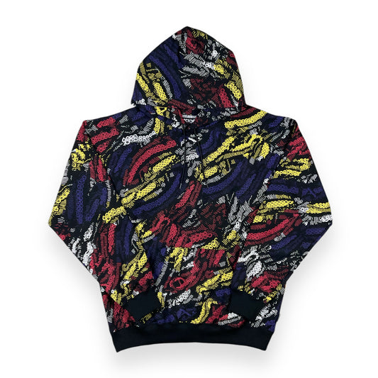 ALLOVER HOODIE LOOSE UNBRUSHED DECOMULTICOLOR BLACK