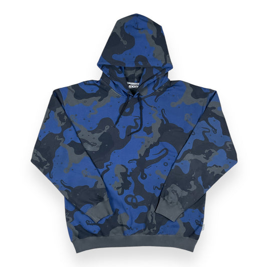 ALLOVER HOODIE REGULAR UNBRUSHED CAMOBLACK BLUE