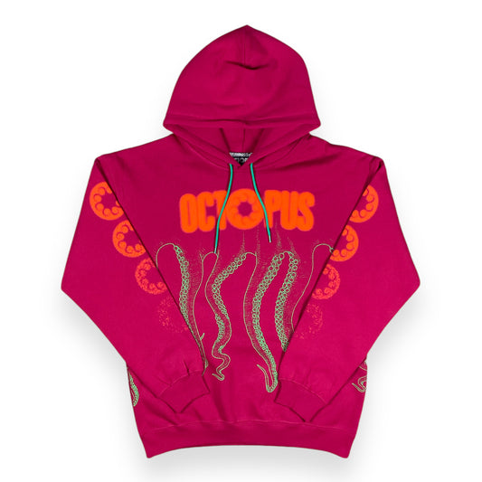 PRINTED HOODIE REGULAR LOGOTENTACLES FUCHSIA