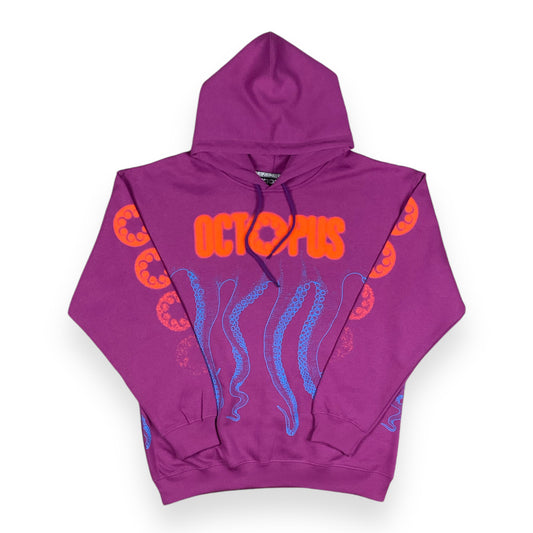 PRINTED HOODIE REGULAR LOGOTENTACLES PURPLE