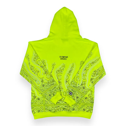 PRINTED HOODIE REGULAR UNBRUSHED BANDANA YELLOWFLUO