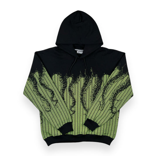 PRINTED HOODIE LOOSE UNBRUSHED MATRIX BLACK
