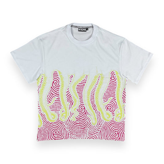 PRINTED T-SHIRT LOOSE FINGERPRINT WHITE