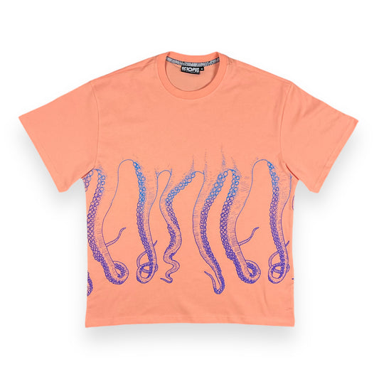 PRINTED T-SHIRT LOOSE GRADIENT PEACH