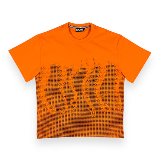 PRINTED T-SHIRT LOOSE MATRIX ORANGE
