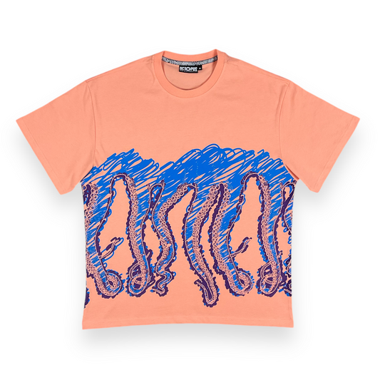 PRINTED T-SHIRT LOOSE SKETCH PEACH IUTER €17.0